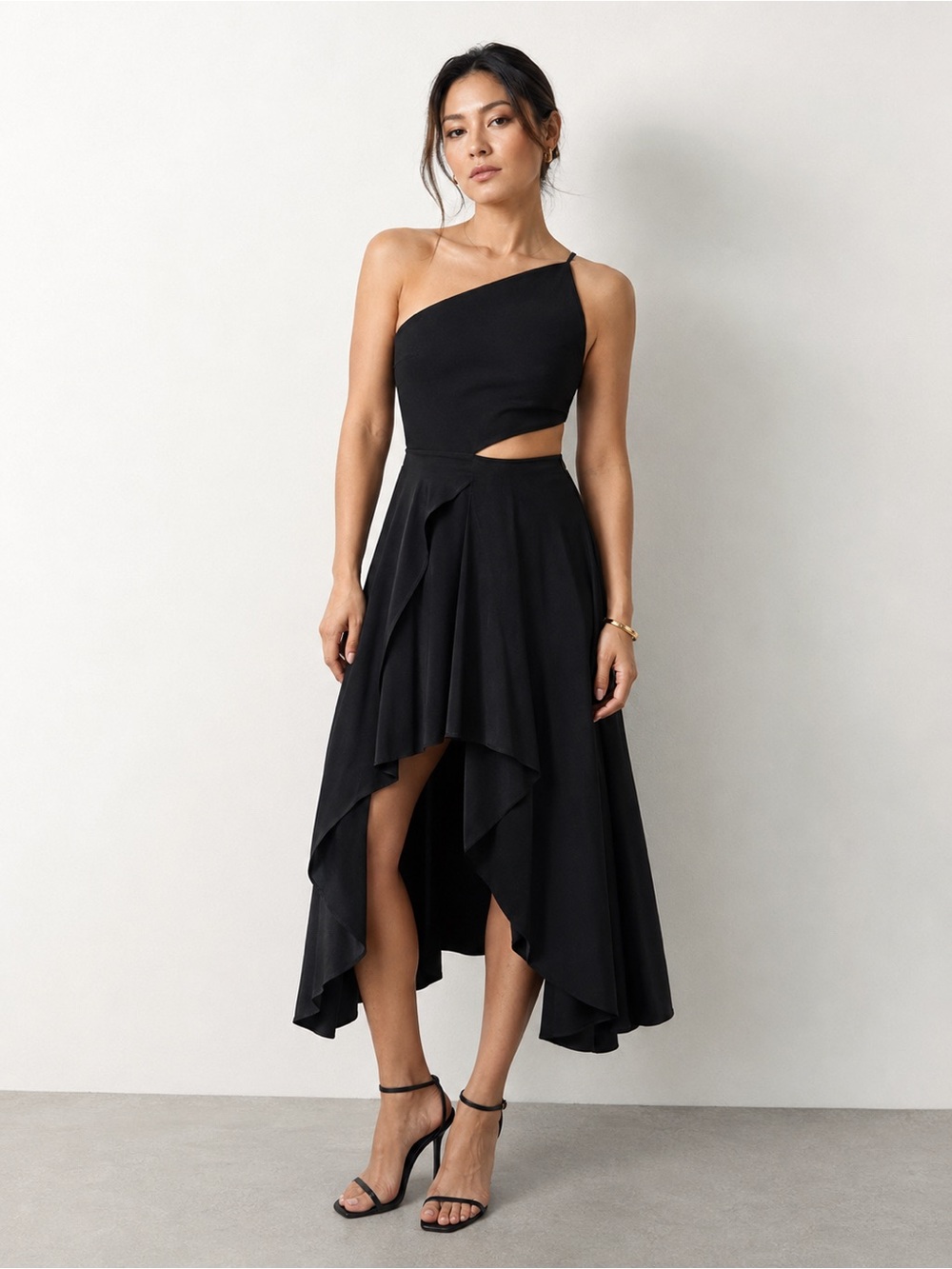 Asymmetrical Cut-Out Party Dress